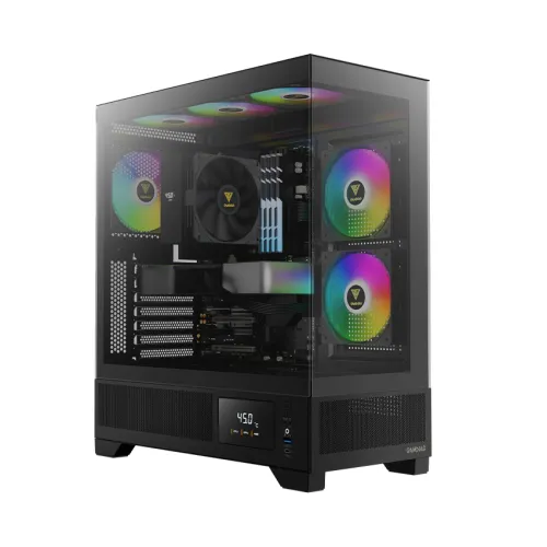 CASE GAMDIAS ATLAS M1 BLACK ARGB – MID TOWER | 3 FAN ARGB PWM | MÀN HÌNH MONITOR